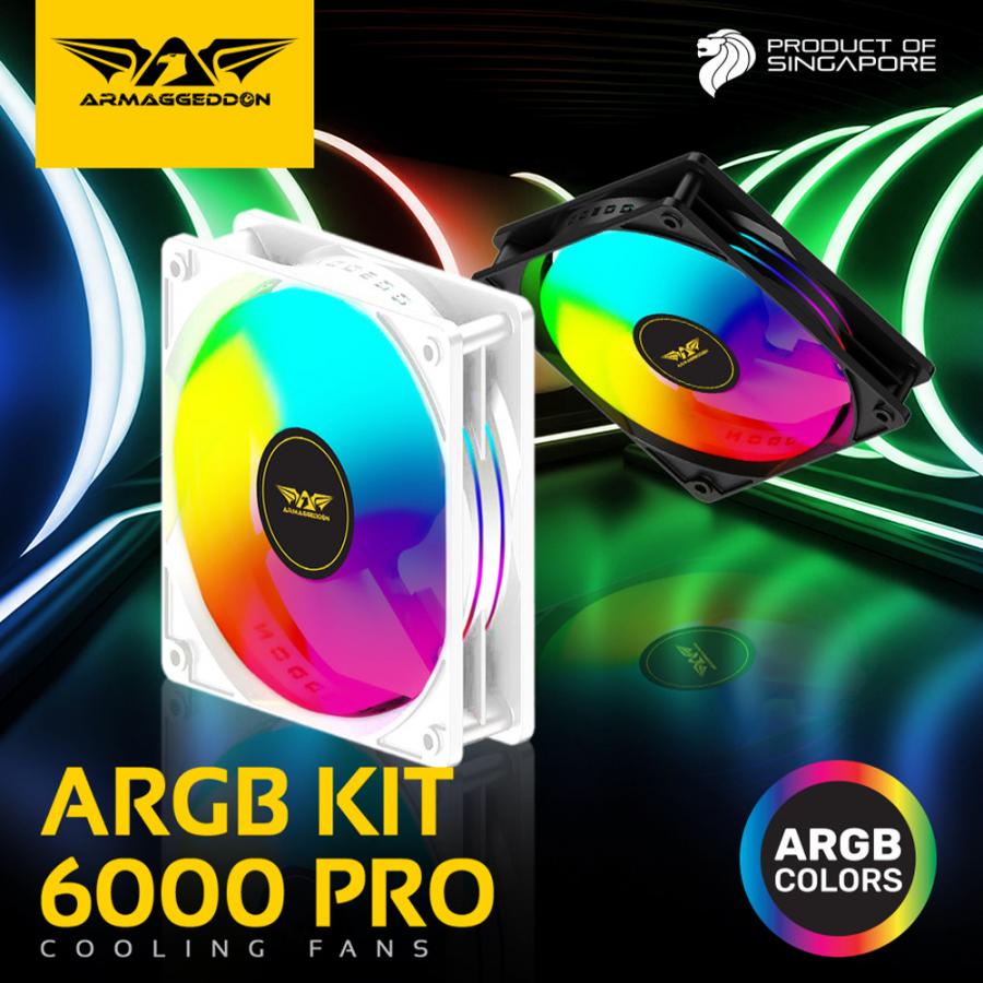 ARMAGGEDDON DURABLE SILENT FAN ARGB KIT 6000 PRO WHITE