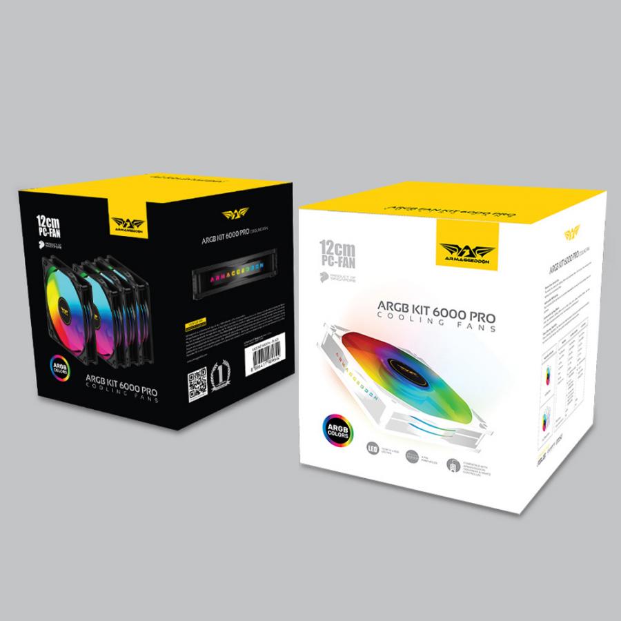 ARMAGGEDDON DURABLE SILENT FAN ARGB KIT 6000 PRO WHITE