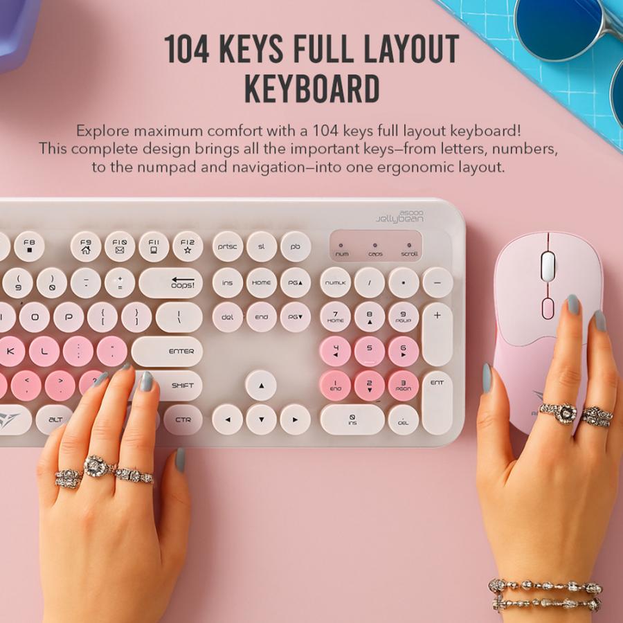 ALCATROZ WIRELESS MOUSE AND KEYBOARD JELLYBEAN A5000 MACARON