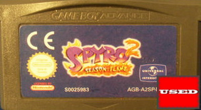 Spyro 2: Season of Flame GameBoy Advance UNBOXED (Worn Sticker)