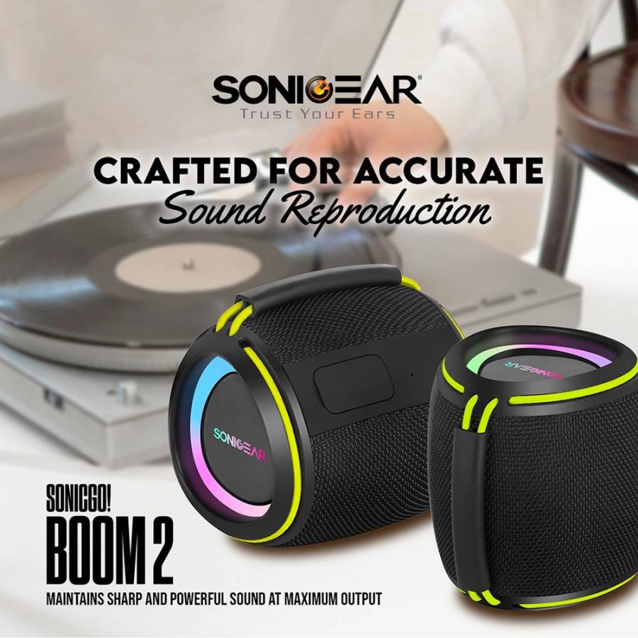 SONICGEAR BLUETOOTH 5.4 IPX5 TYPE-C SPEAKER SONICGO! BOOM 2 BLACK