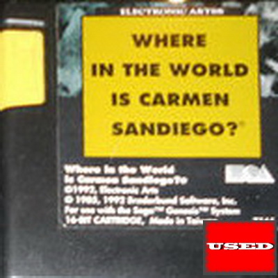 Where in the World is Carmen Sandiego? MD UNBOXED (Worn Sticker/NTSC)