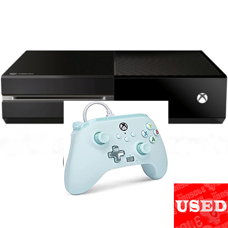 Microsoft XBOX ONE FAT 500GB (UNBOXED) With PowerA Wired Controller Enhanced Cotton Candy Blue XBOX SERIES USED