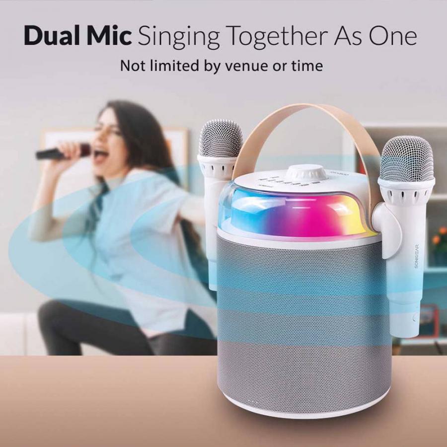 SONICGEAR BT5.3 PORTABLE RGB KARAOKE WIRELESS SPEAKER IOX K800 WHITE